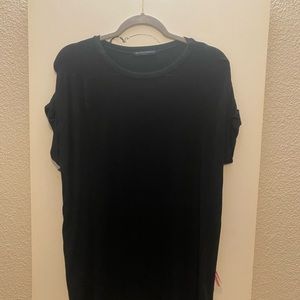 Plain black brandy melville tshirt dress with small capped sleeve
